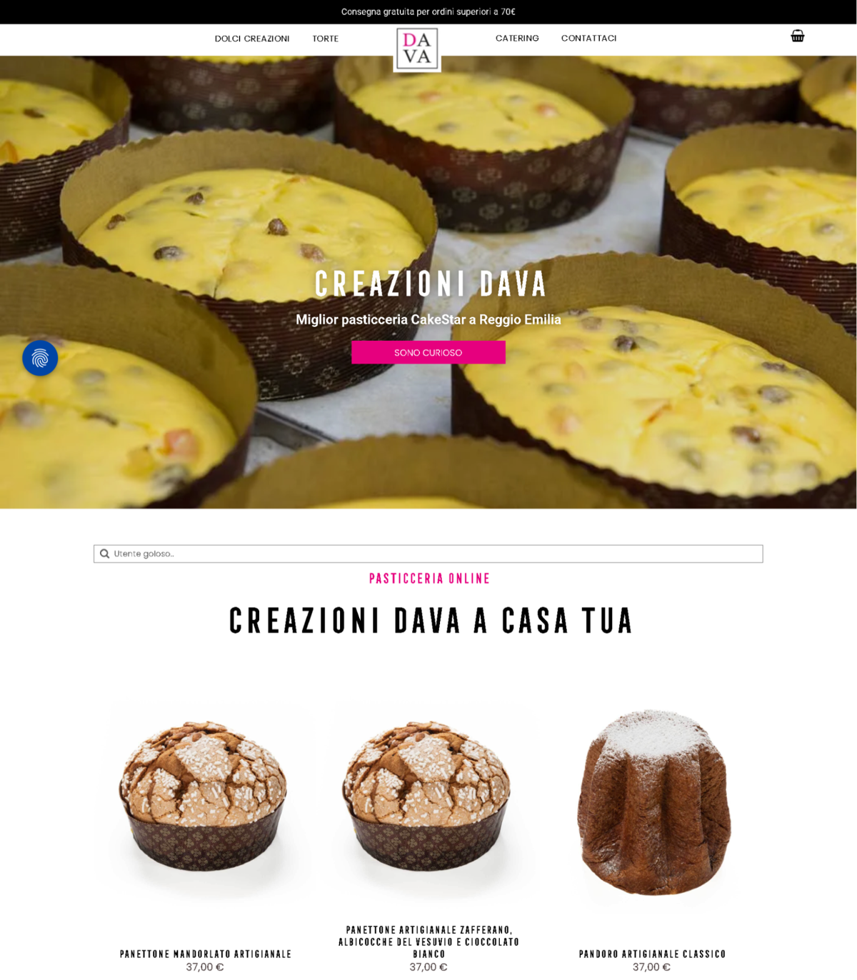 Screenshot of creazioni dava , from the duda websites collection.