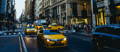 NYC street taxis and cars