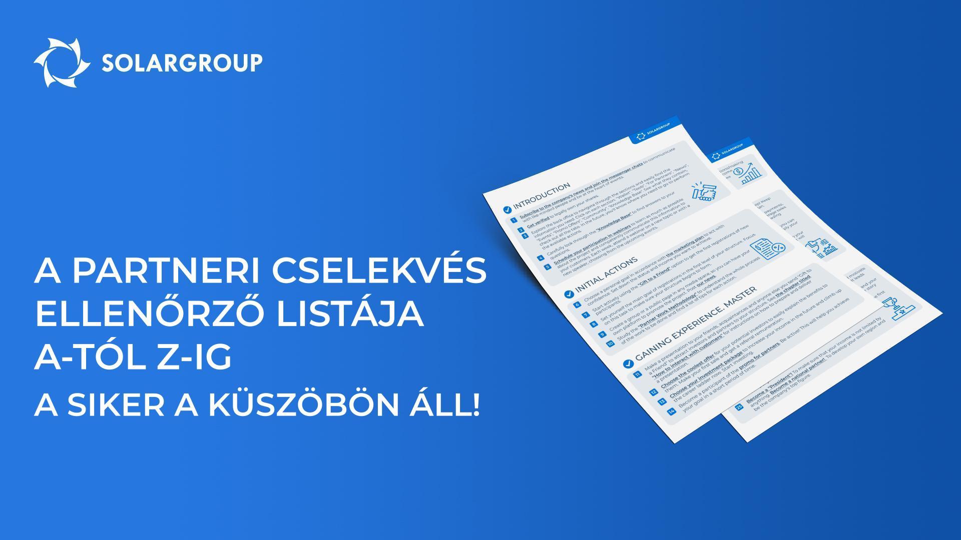 A partner cselekményeinek ellenőrző listája A-tól Z-ig: a siker küszöbön áll!