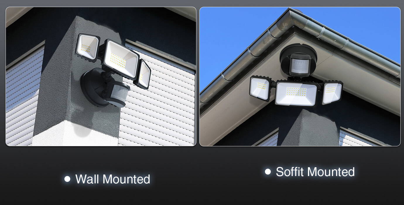 soffit/wall mounted motion sensor lights