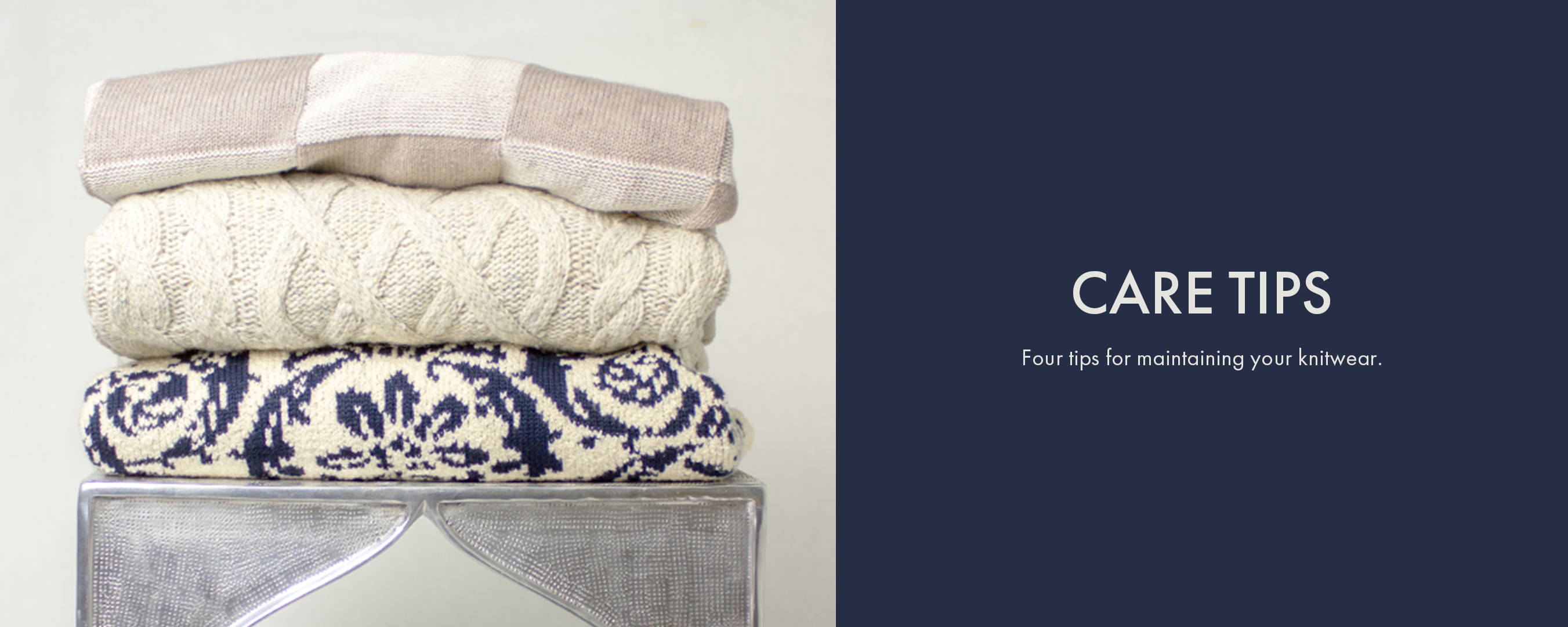 Two sweaters with two sweater combs.
