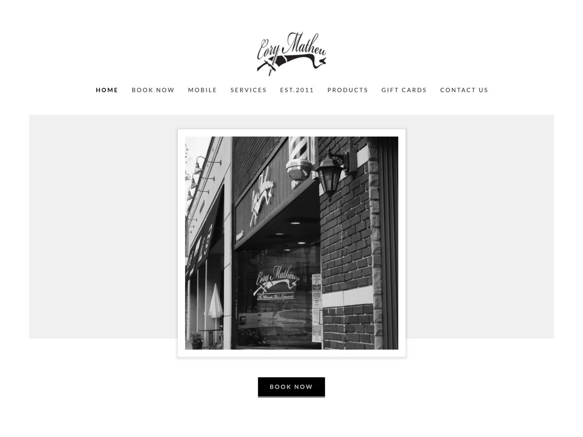 Screenshot of Cory Mathews Men's Grooming, from the godaddy websites collection.