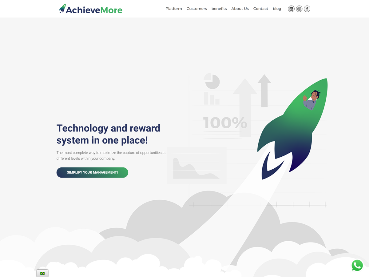 Screenshot of AchieveMore, from the wix websites collection.