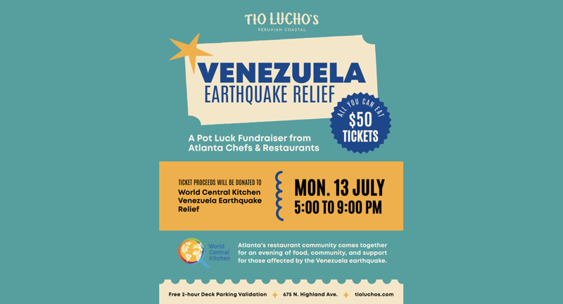 Atlanta Chefs Rally for Venezuela Earthquake Relief at Tio Lucho's