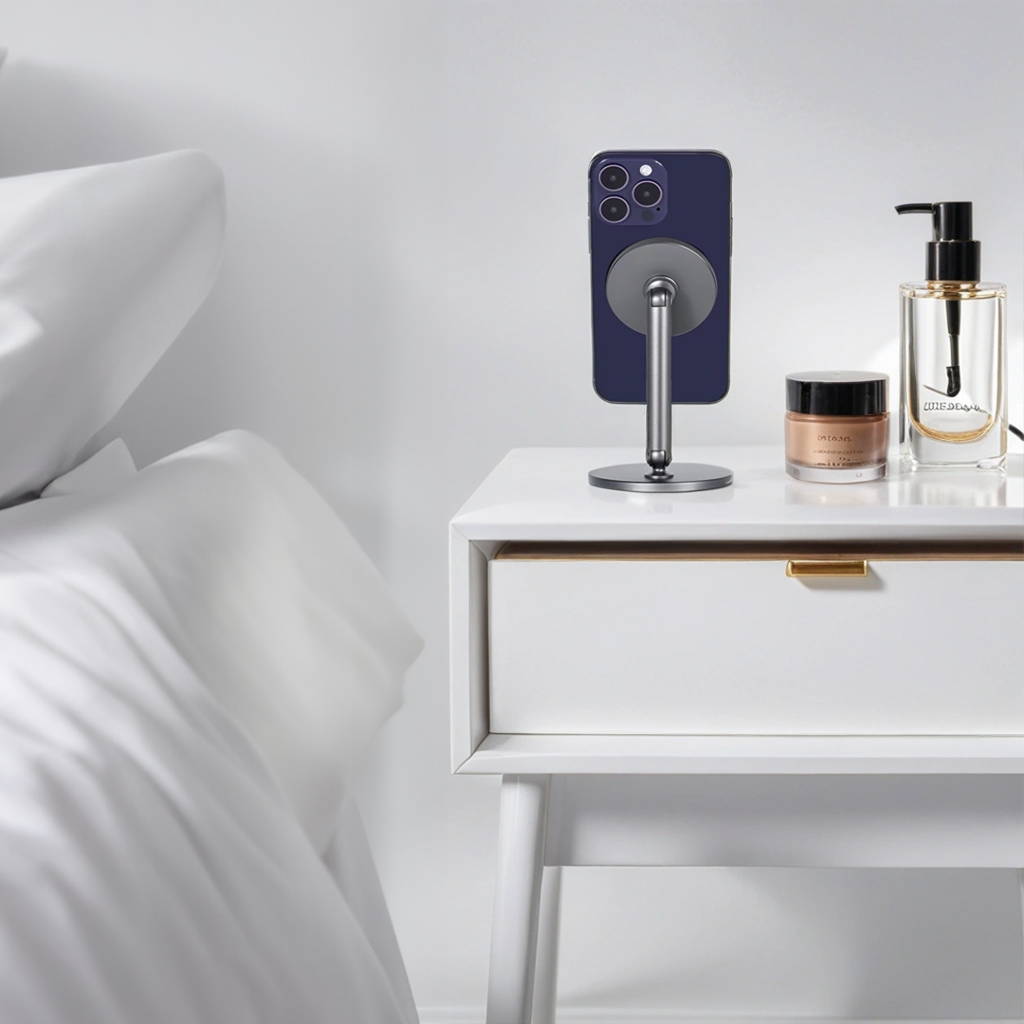 bolthome on bedside nightstand with customer review