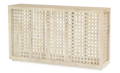 washed wood lattice console table