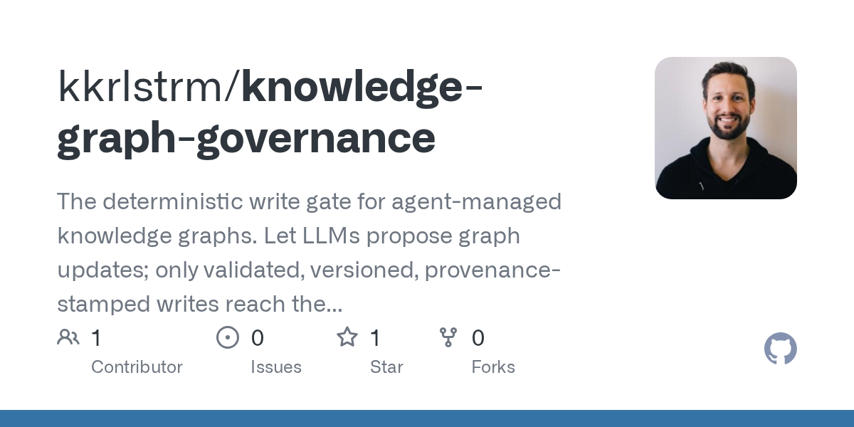 kkrlstrm/knowledge-graph-governance: The deterministic write gate for agent-managed knowledge graphs