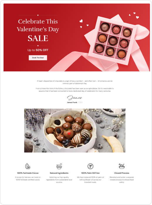 GemPages templates Valentines Day Chocolate