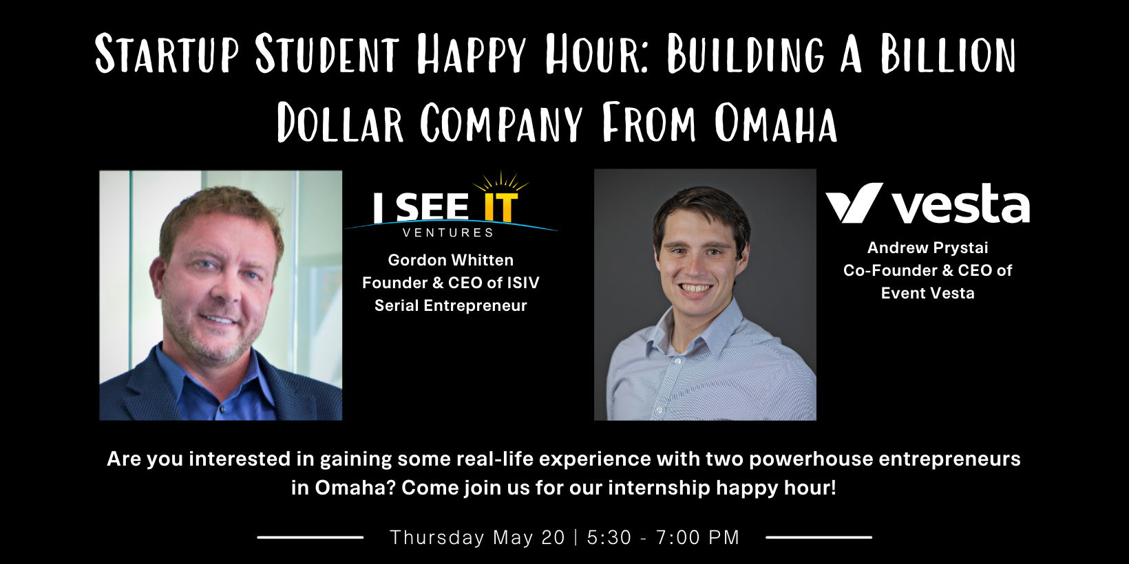 Startup Student Happy Hour: Building A Billion Dollar Company From Omaha promotional image