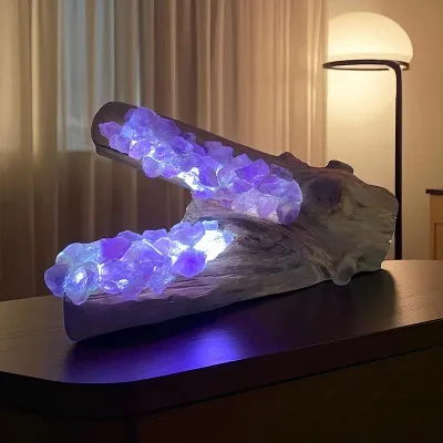 Amethyst Crystal Lamp - Handcrafted With Love
