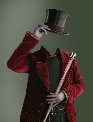 PSD Фотошоп исходник для монтажа - шляпник с тростью