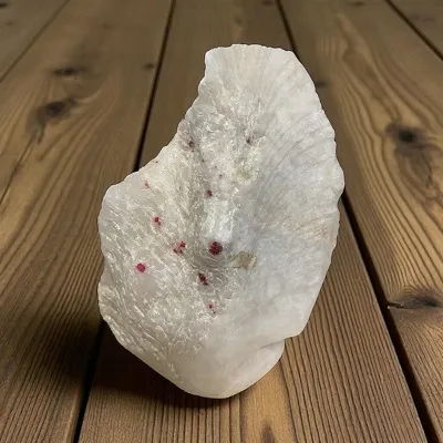 Red Spinel Crystal On White Marble Mineral - Rare