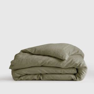 Linen King Duvet Cover | Quince | Color: Willowleaf