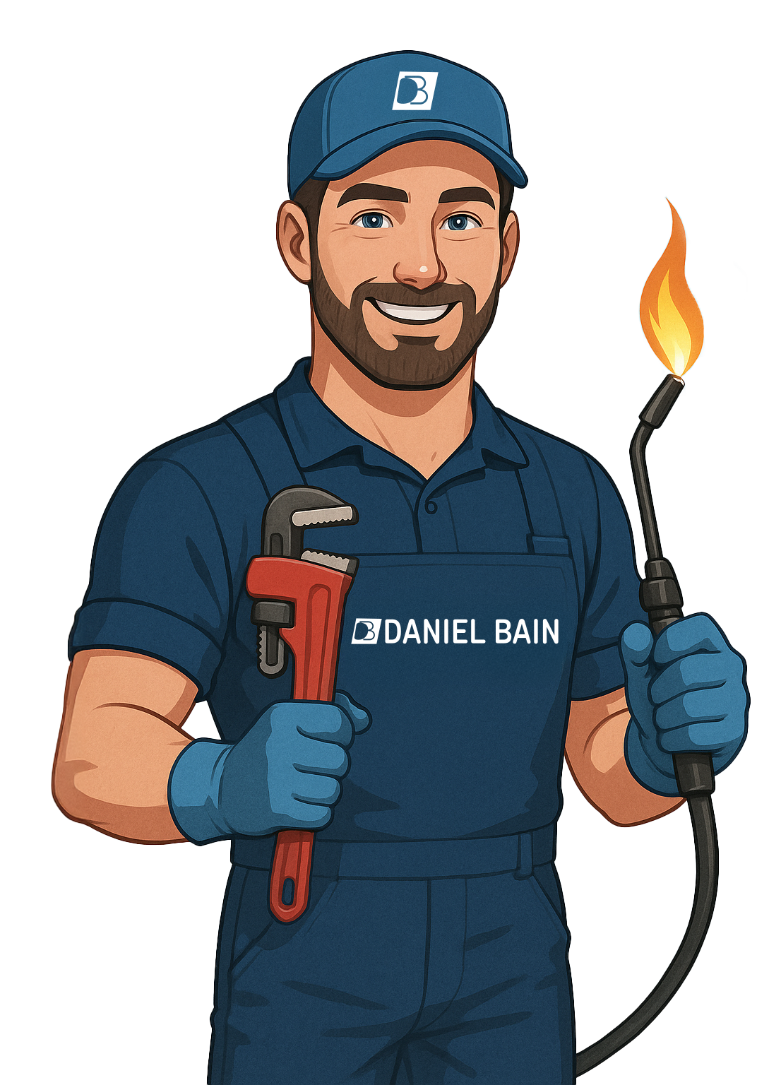 Mascotte Daniel Bain — Artisan plombier & couvreur