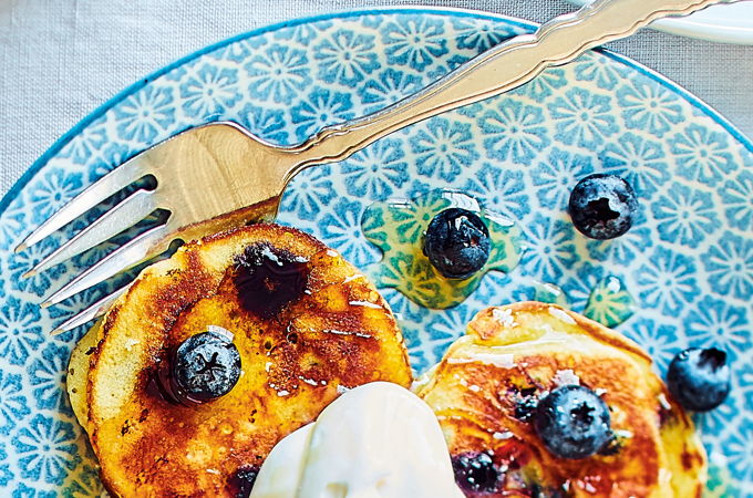 Raclette Mini Blueberry Pancakes