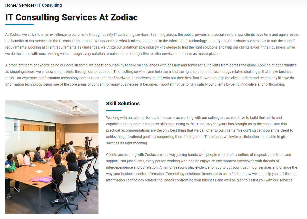 Zodiac Solutions product / service