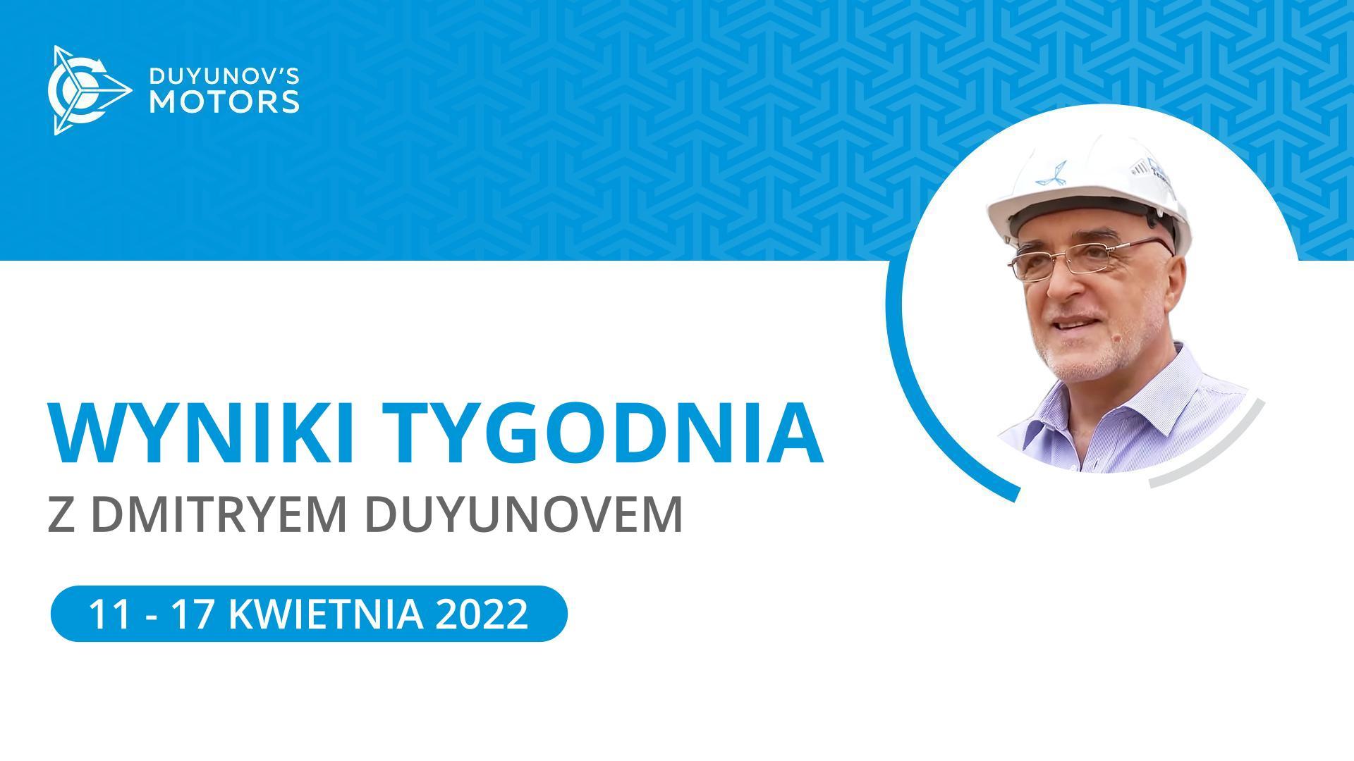 Wyniki tygodnia w projekcie Silniki Duyunova