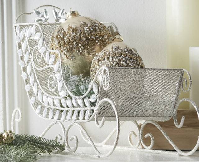 raz imports silver rhinestone Christmas sled