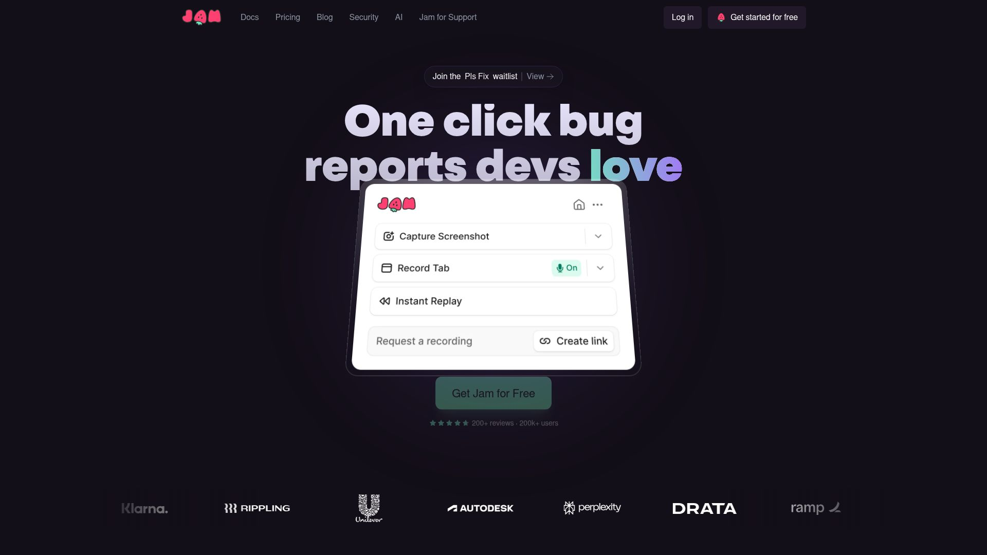 Jam | Build a bug-free product.