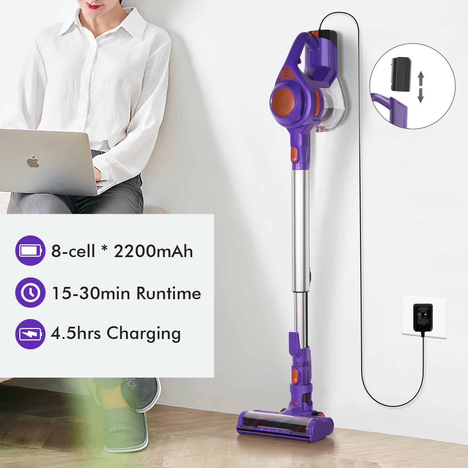 MOOSOO vacuum, cordless vacuum cleaner