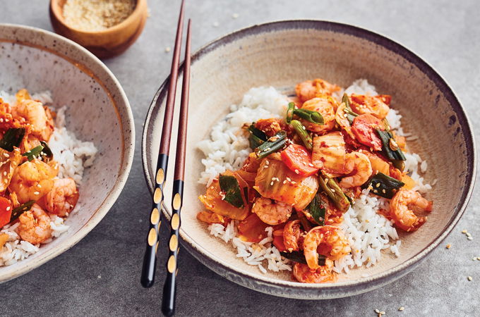 Shrimp and Kimchi Stir-Fry
