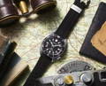 Black leather strap on a Seiko Prospex, adventure and exploration mood