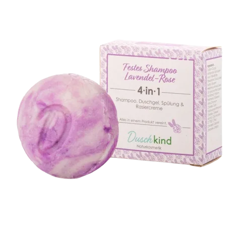 Festes 4in1 Shampoo Mit Lavendel Rose