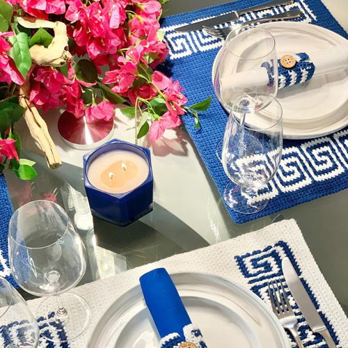 Santorini Placemats & Napkin Rings Crochet Pattern