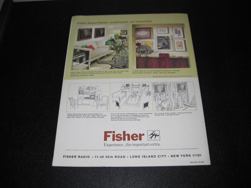 FISHER SOUND PANEL SPEAKERS - -ORIGINAL PRODUCT BROCHURE- FAST SHIPPING