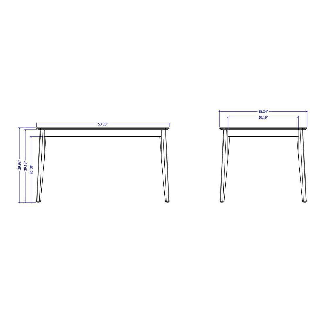 Weight and Dimension (Length, Depth, Width, Height) of Mondella Sfino Dining Table from Dining Table Mart (MON033101)