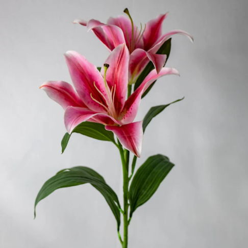Dark Pink Oriental Lily - Realistic Artificial Flowers - Image 2