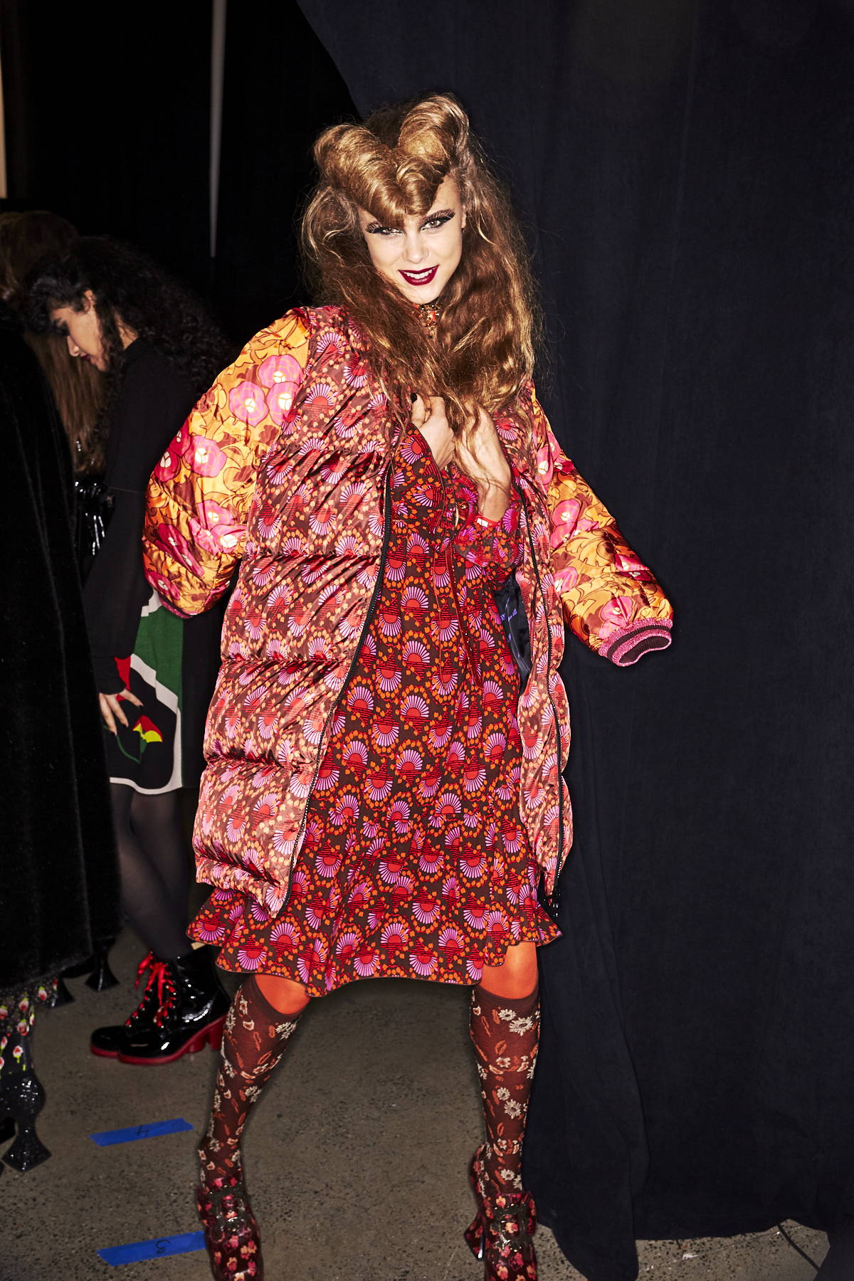 Models posing Behind the Scenes at the Anna Sui FW20 shion Show