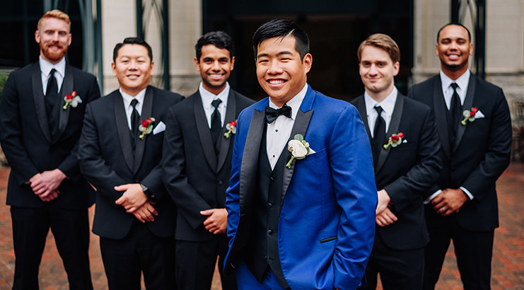 all black groomsmen outfits