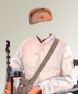 Скачать Фотошоп PSD исходник для монтажа - советский воин