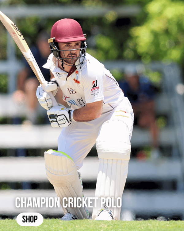 EV2 custom cricket uniform in action