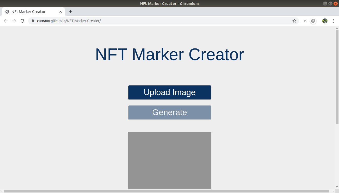 Home page NFT-Marker-Creator webapp