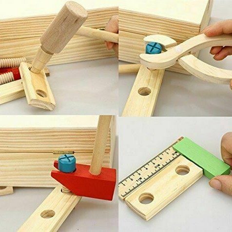 Children's Wooden Tool Set Box+ Carpenter set pretend play educational building toy - Image 3