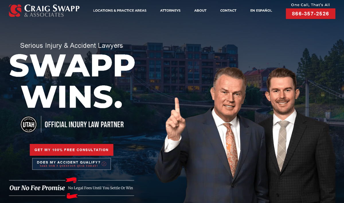 Screenshot of Craig Swapp & Associates, from the law firm websites collection.