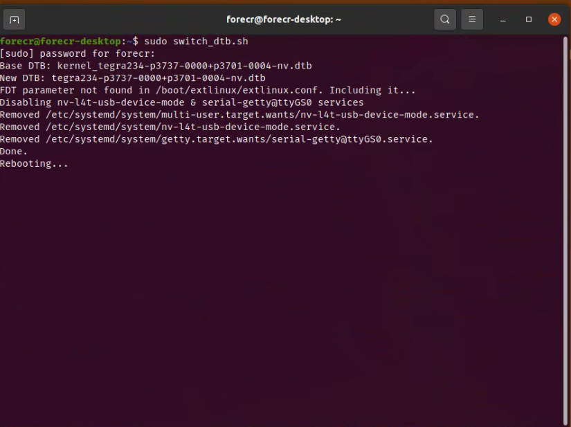 Recovery USB mode switch command