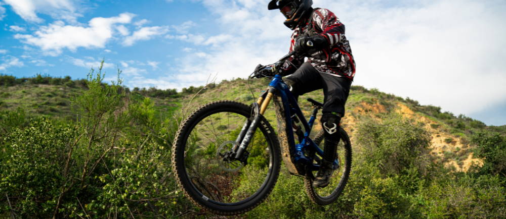 Mountain biker on jump