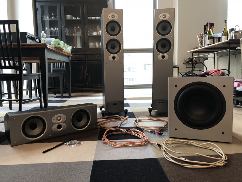 Polk Audio 3.1 Speakers + cables