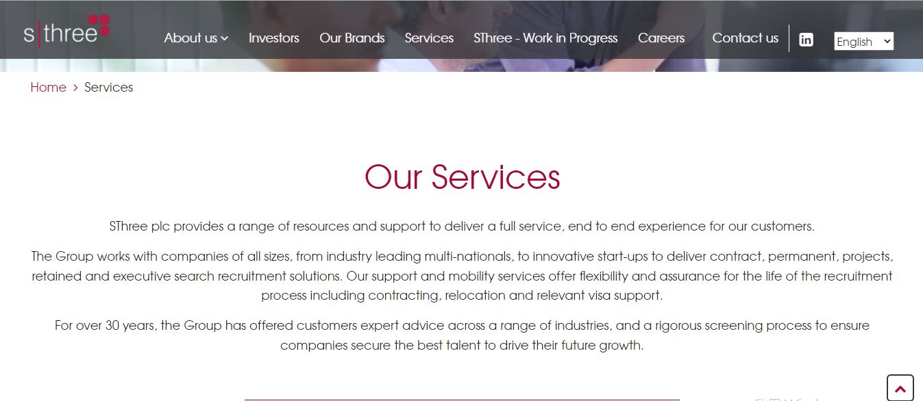 SThree product / service