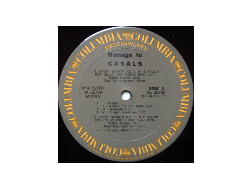 Columbia / PABLO CASALS, - Homage To Pablo Casals, NM, 5 LP Box Set!