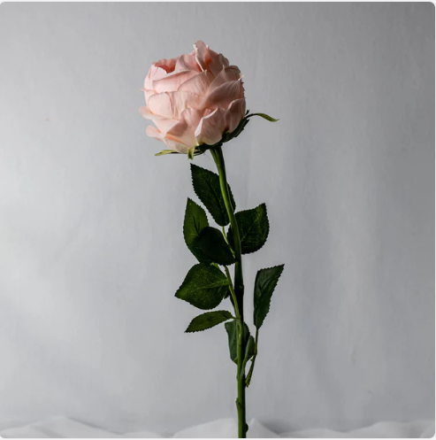 Pink David Austin Soft Touch Open Bloom Rose - Realistic Artificial Flowers - Image 3