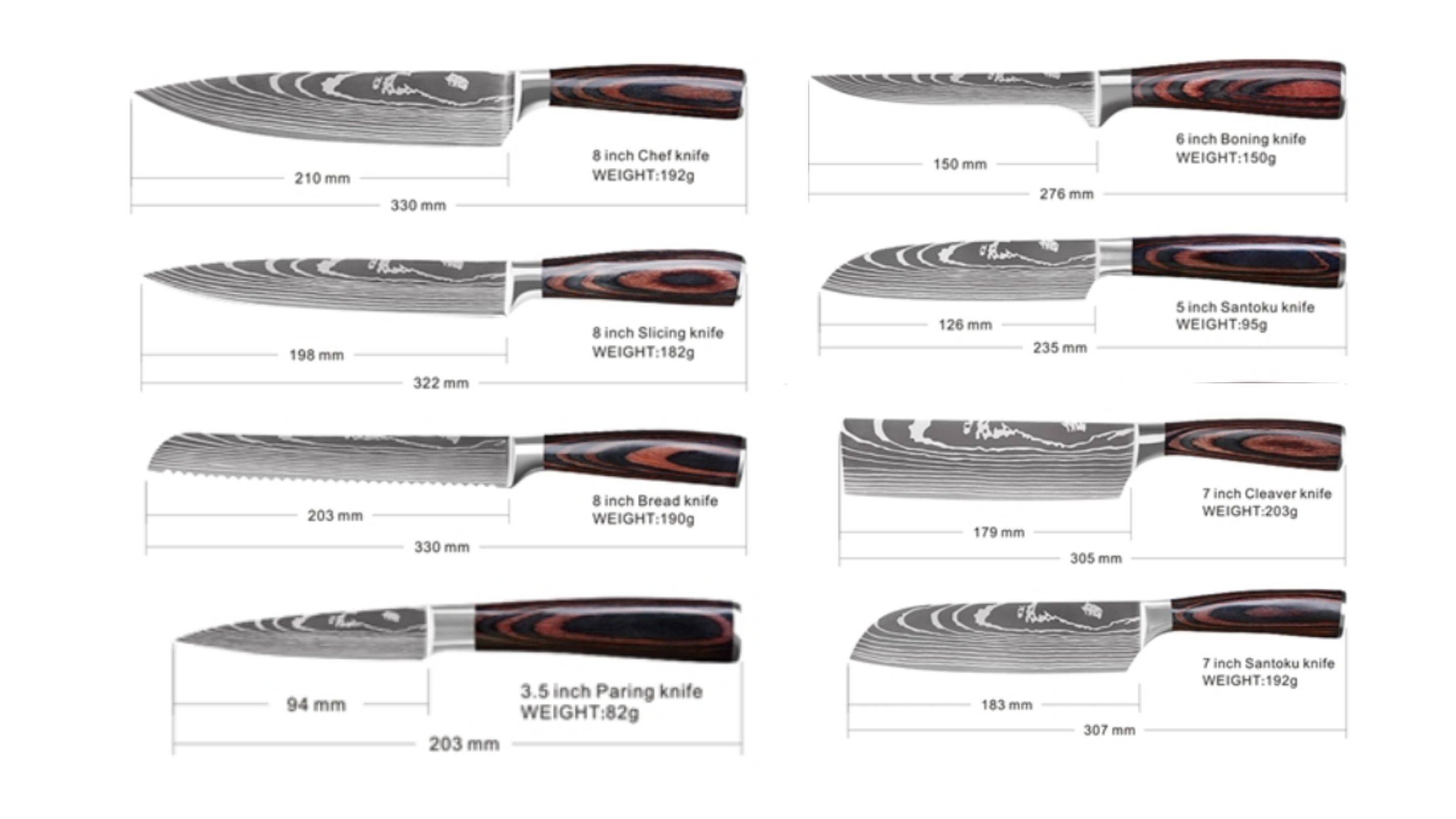 Best Professional Kitchen Knives, Best Kitchen Knife Set, Japanese Chef Knife Set, Damascus Knives,