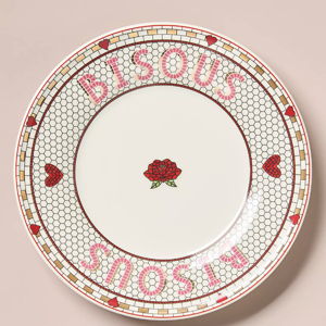 The Bistro Tile Stoneware Dessert Plate, Color: Bisous