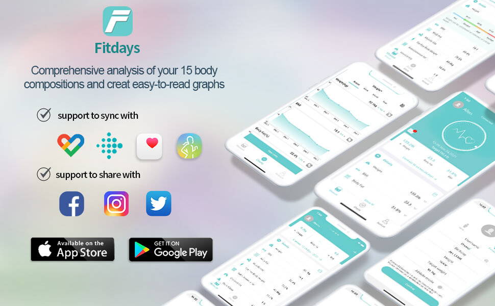 التطبيق fitdays لمقياس الدهون في الجسم
