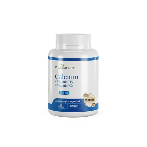 Calcium + Vitamin D3 + Vitamin K2 - 90 Tabletten