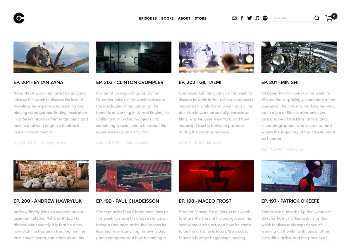 Screenshot of The Collective Podcast, from the ecommerce websites collection.