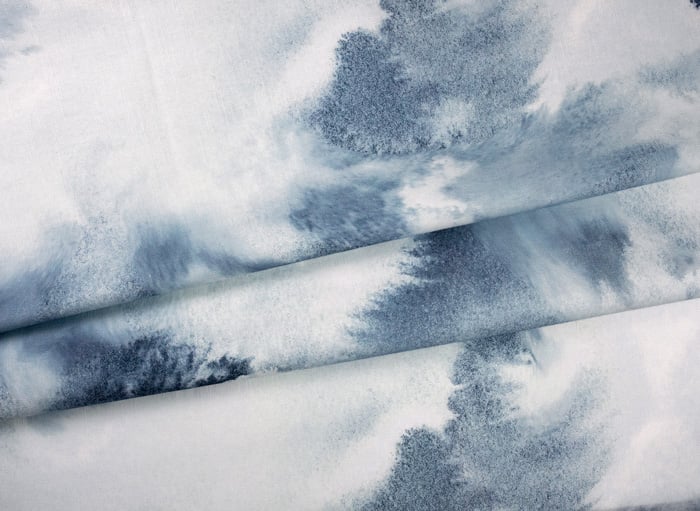 Blue Abstract Sea Linen-Cotton Fabric Pattern Image